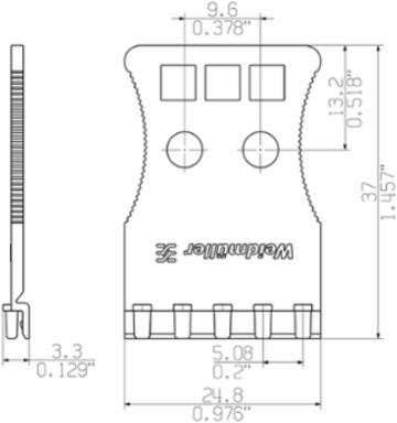 PCB Plug-in Connector, 6 Poles, 24.8mm Width, Black, PA 66/6