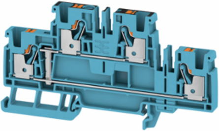 Double-Tier Terminal Block, 4 mm2, 800 V, 32 A, Push In Technology, Blue