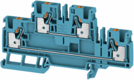 A2T Double-Tier Terminal Block, 4 mm2, 800 V, 32 A, Blue