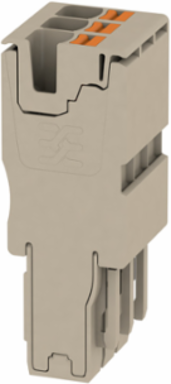 Dark Beige Plug, 4 mm2, 690 V, 32 A, PUSH IN Technology