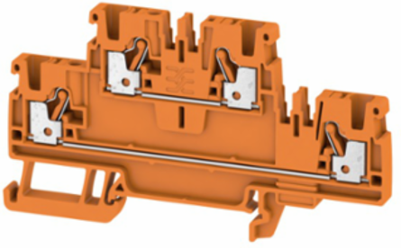 A2T 4 OR Double-tier Terminal, 4 mm², 800 V, 32 A, Orange, Push-in Technology