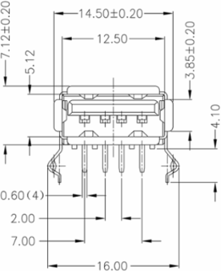 USB2.0A T1H 2.5N4 TY BK