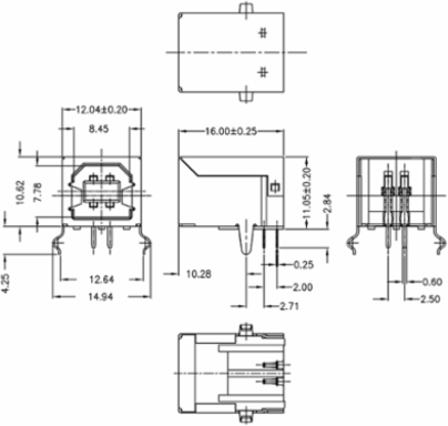 USB2.0B T1H 2.8N4 TY BK