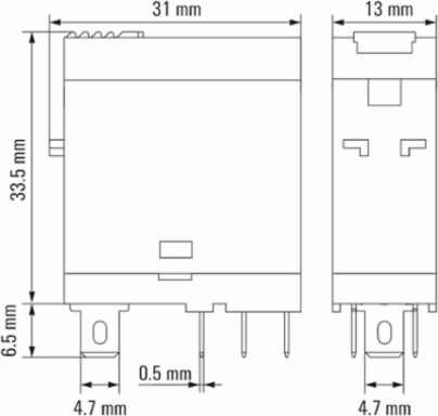 D-SERIES Relay Module, 12 V DC, 10 A, 1 CO Contact with Test Button