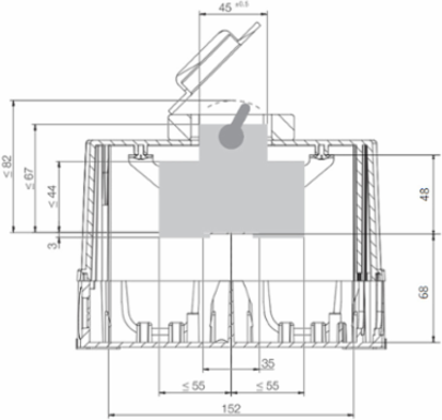 FieldPower IP54 Enclosure, Polycarbonate, 6 Module Capacity