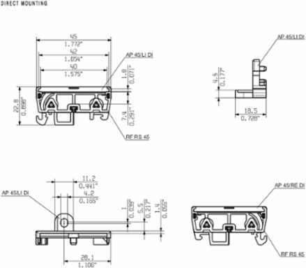 RS 45 Electronics Housing End Plate, Width: 8 mm, Height: 0.902 Inch
