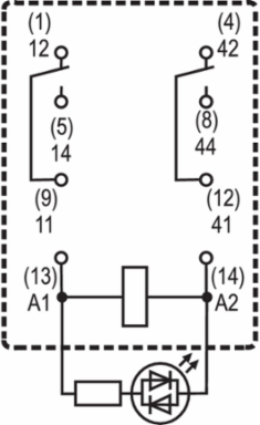 RIDERSERIES Relay Module - 2 CO Contacts, 12 A Continuous Current, 24 V AC