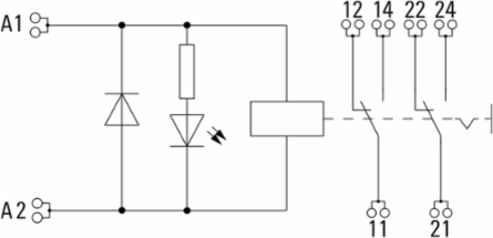 RCI Relay Module 24V DC, 2 CO, 8A, IP20, Height 3.031 Inch