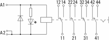 RCM Relay Module, 4 CO Contacts, 24V DC, 6A, 27.2mm Width