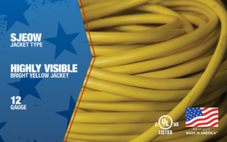 1689SW0002 - 12/3 Heavy-Duty 15-Amp Cold Weather Cord, 100-Feet