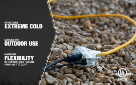 3488SW0002 - 12/3 Heavy-Duty 15-Amp Cold Weather 3-Outlet Cord, 50-Feet