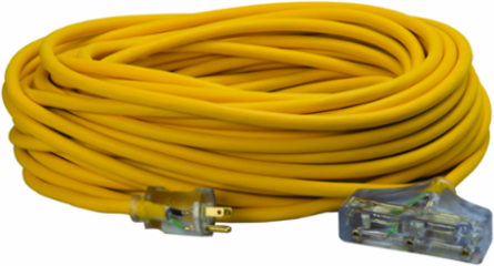 3489SW0002 - 12/3 Heavy-Duty 15-Amp Cold Weather 3-Outlet Cord, 100-Feet