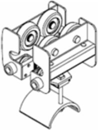 Aero-Motive® I-Beam Festoon Car, 4 Inch Beam, Heavy Duty, Polyurethane Wheels