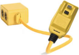 Safeway Right-Angle Commercial GFCI, Permanent Mount, Single Phase, Manual Reset, Outlet Box, NEMA 5-15 Double Duplex, 15A, 120V, 0.61m (2.0') Cord Length