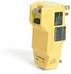 Safeway GFCI Right-Angle Plug, 15A, 120V, NEMA 5-15, Manual Reset