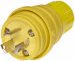 Watertite Extreme Plug, NEMA L5-15, 2-Pole/3-Wire, 125V, F2 1/2" Cord Grip, IP67