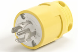 Super-Safeway Plug with Locking Blade, 4 Pole/5 Wire, NEMA L21-20, 3ø 208V
