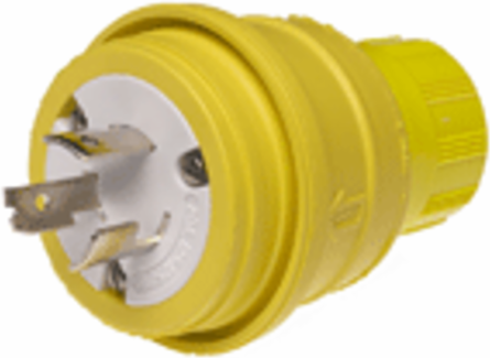 Watertite® Plug, 3-Pole 3-Wire, 250V, IP67, Cord Grip Body Size F3 3/4"