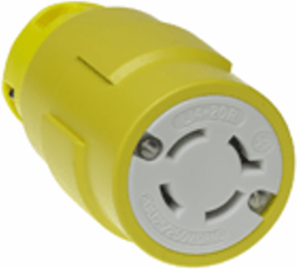 Super-Safeway Connector with Locking Blade, 3 Pole/4 Wire, NEMA L14-20, 125V/250V