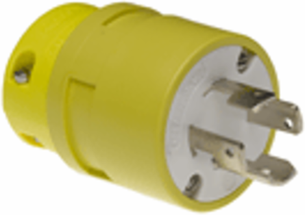 Super-Safeway Plug, 4 Pole/4 Wire, Locking Blade, 208V, 30A