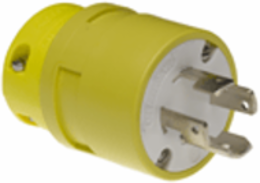 Super-Safeway Plug, 4 Pole/4 Wire, Locking Blade, 208V, 30A