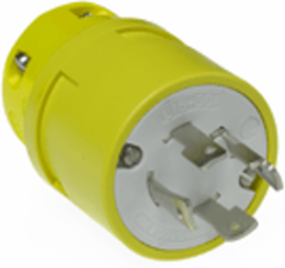 Super-Safeway Plug, 3 Pole/4 Wire, NEMA L15-30, 30A, 3Ø 250V, Locking Blade