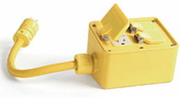 Super-Safeway Angled GFCI Outlet Box, 2 Receptacles, 7.62m Cord, 3/4 Inch Grip