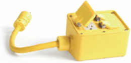 Super-Safeway Angled GFCI Outlet Box, NEMA 5-20, 2 Receptacles, 3/4 Inch Cord Grip