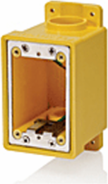 Watertite Single-Gang FD PVC, Non-metallic Box, Yellow, 88.9mm (3.50") Depth, 26.0 Cubic Inch Capacity, 1" unthreaded conduit openings with reducers for 3/4" and 1/2" conduit
