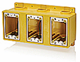 Watertite FD Box, PVC, 3-Gang, Yellow, 3.50 Inch Depth, NEMA 4X Rating