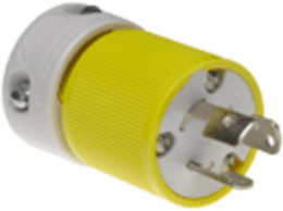 Safeway Plug - 2 Pole/3 Wire, NEMA L5-15, 125V, 15A, Locking Blade, Yellow