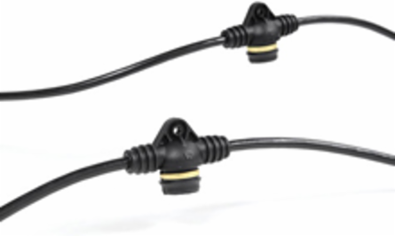 Safety Yellow Molded Stringlight 200W, 30.48m Length, 10 Sockets, NEMA 5-15