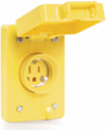 Watertite Receptacle with Flip Cover, NEMA 5-20, 125V, IP67, 2 Pole/3 Wire