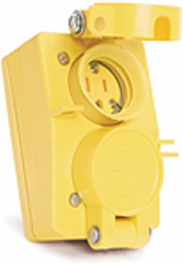 Watertite Receptacle, Duplex, NEMA L5-15, 125V, 15A, IP67