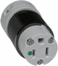 Safeway Hospital Duty Connector, 2 Pole/3 Wire, NEMA 5-15, 125V